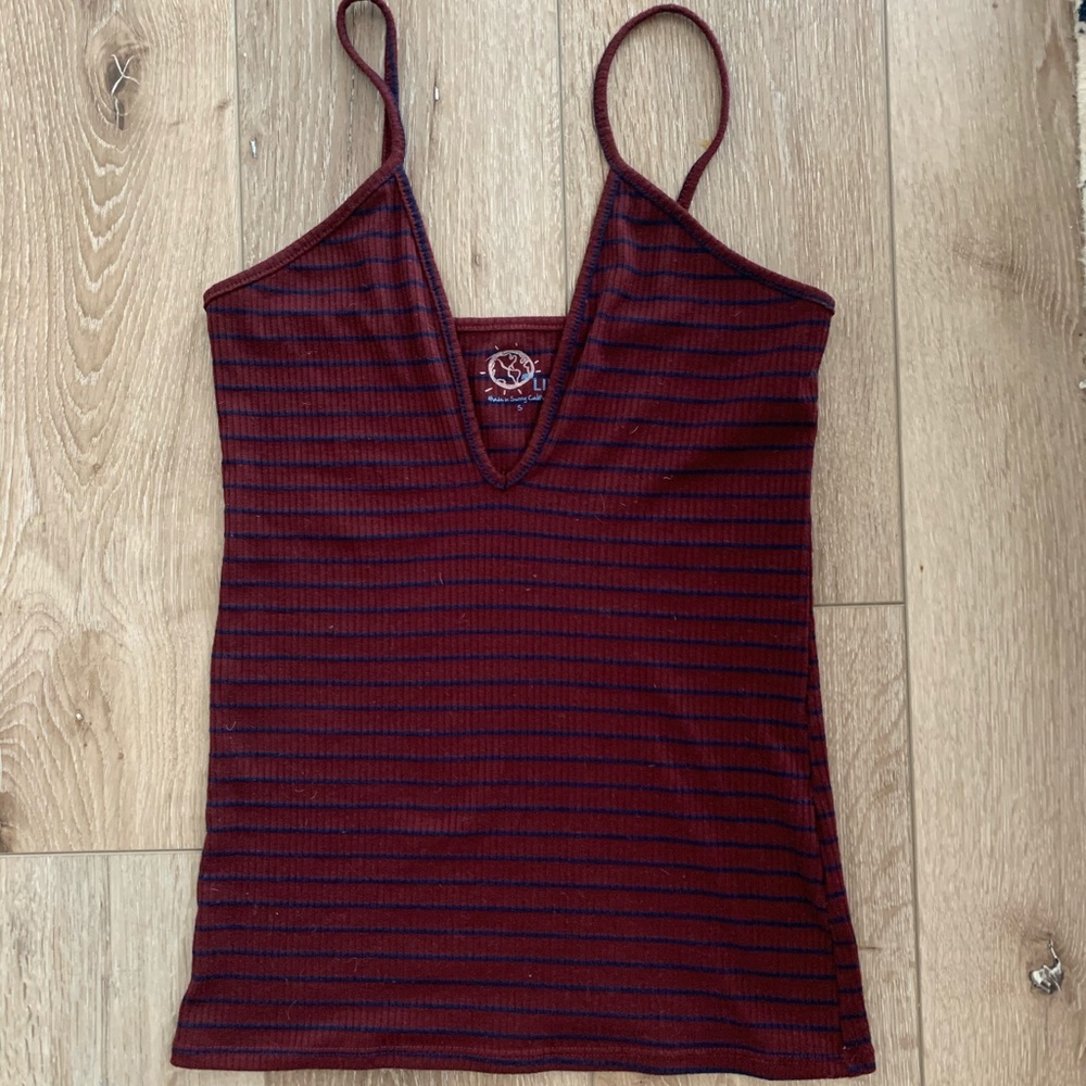 Blue Life Deep V Ribbed Tank - Size Small